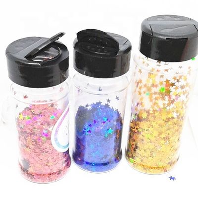 1oz 2oz 3oz 5oz Glitter Containers with Black Lid Sifter and Open Cap Print Method 1 color Shakers
