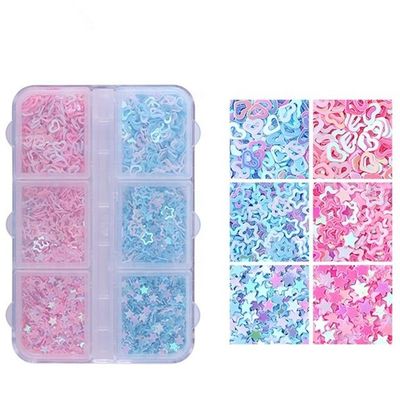 Add Sparkle to Your Decoration Parties with 6 Box Set of PVC Sequins Star Heart Moon Number and Elephant Shapes 3mm Size