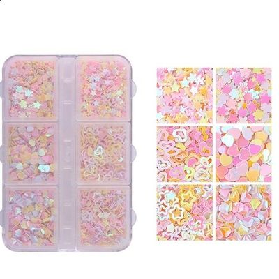 Add Sparkle to Your Decoration Parties with 6 Box Set of PVC Sequins Star Heart Moon Number and Elephant Shapes 3mm Size