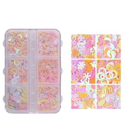 Add Sparkle to Your Decoration Parties with 6 Box Set of PVC Sequins Star Heart Moon Number and Elephant Shapes 3mm Size