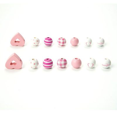 Europe Regional Feature Valentine Wooden Beads Open Heart Bohemian Vintage Wooden Bead Bracelet for DIY Women Girl Beads