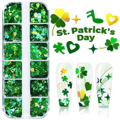Thousand Choices Offered Box Irish Festival Collection Sequins St. Patrick's Day Sequins Clover Green Sequins for Nails Accesories