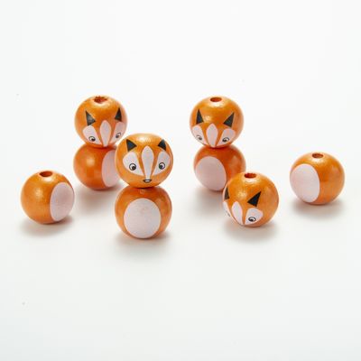 0.5-3CM Bead Size Animal Wood Beads Panda and Fox Loose Beads From Beads Ideal for Crafts Clothingand DIY Projects