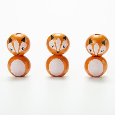 0.5-3CM Bead Size Animal Wood Beads Panda and Fox Loose Beads From Beads Ideal for Crafts Clothingand DIY Projects
