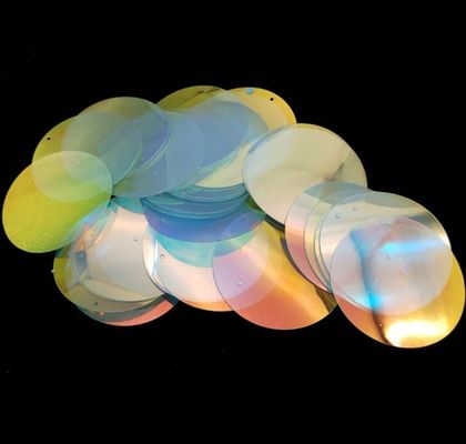 PET RPET Single Hole Holographic Sequin Sequins Decor Glitter Lightweight Flat Walking Shoes White Colour Shoes Nail Shoes