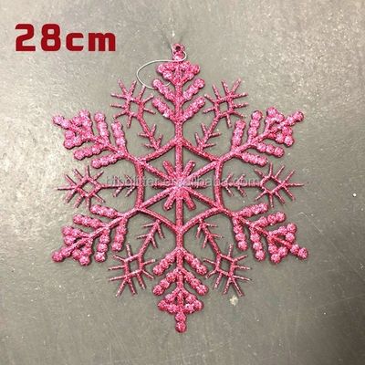 28CM 35CM Christmas Snowflakes Ornaments Shaped Glitter Hanging Decorations for Outdoor and Holiday Eco Friendly Decoration