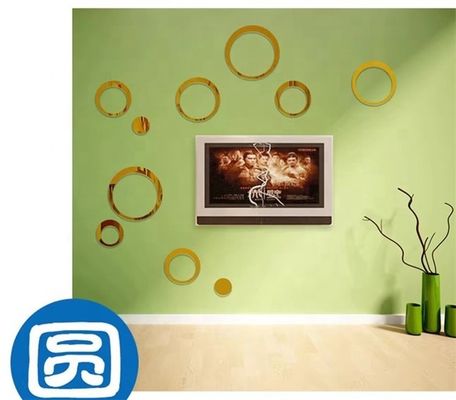 Home Decorations.Gifts Circular Acrylic Three-dimensional Mirror Wall Stickers for Living Room Bedroom TV Background Wall