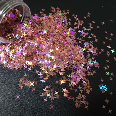 Holiday Holographic Glitter Cross Star Shapes Polyester for School Valentine's Day Diwali Father's Day Thanksgiving