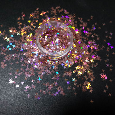 Holiday Holographic Glitter Cross Star Shapes Polyester for School Valentine's Day Diwali Father's Day Thanksgiving