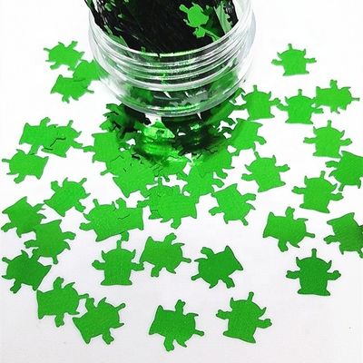 10mm Plastic Snow Tree Star Powder Christmas Decor Green Aliens Saucer Man Glitter DIY Decorations with Metal Paper Bag