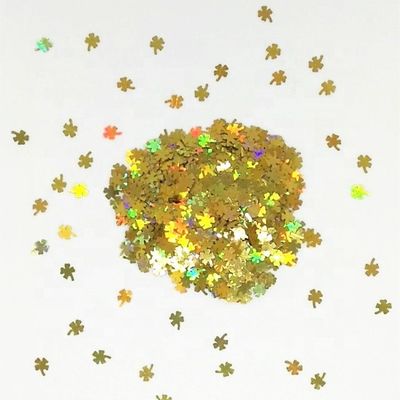 Other Holiday Supplies Spring Glitter Clover Shaped Earrings Polyester Silk Material Artificial Style PET Box Packaging