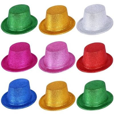 Customized Shape Magician Performed Hat Halloween Lincoln Hat With Glitter Powder Jazz Top Hat