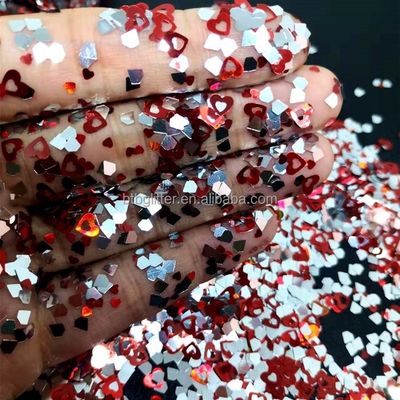 Solvent Resistant Valentines Day Loose Glitter Polyester Chunky Glitter Bulk for Nail Art