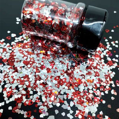 Solvent Resistant Valentines Day Loose Glitter Polyester Chunky Glitter Bulk for Nail Art