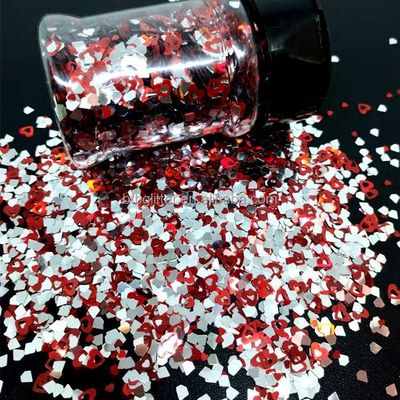 Solvent Resistant Valentines Day Loose Glitter Polyester Chunky Glitter Bulk for Nail Art
