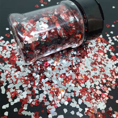 Solvent Resistant Valentines Day Loose Glitter Polyester Chunky Glitter Bulk for Nail Art