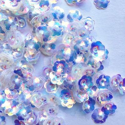 Flower Style Aurora Color Plum Sequins Loose 8mm Transparent 12mm PET Accessories for Sewing Shoes 365 Colors Included