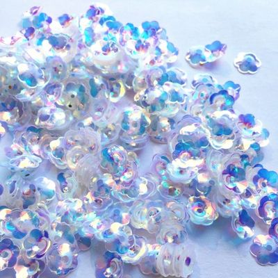 Flower Style Aurora Color Plum Sequins Loose 8mm Transparent 12mm PET Accessories for Sewing Shoes 365 Colors Included