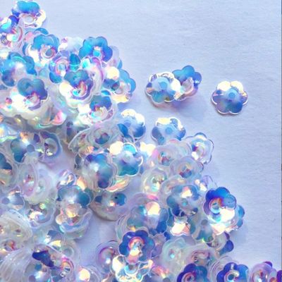 Flower Style Aurora Color Plum Sequins Loose 8mm Transparent 12mm PET Accessories for Sewing Shoes 365 Colors Included