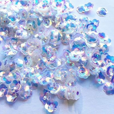 Flower Style Aurora Color Plum Sequins Loose 8mm Transparent 12mm PET Accessories for Sewing Shoes 365 Colors Included