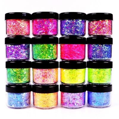 Glittering Bling Open Circle Shaped Cosmetic Glitter for Nails Face Body Makeup Occasion Wedding Party Home Decoration