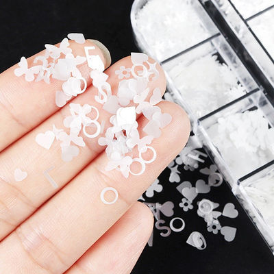 Custom Glitter Heart-Shaped White Lucency Nail Art Glitter Using Ritual Winter Garnet Saltstone A Must-Have for Earth Day