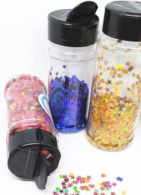 1oz 2oz 3oz 5oz Glitter Containers with Black Lid Sifter and Open Cap Print Method 1 color Shakers