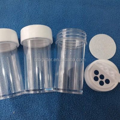 1oz 2oz 3oz 5oz Glitter Containers with Black Lid Sifter and Open Cap Print Method 1 color Shakers