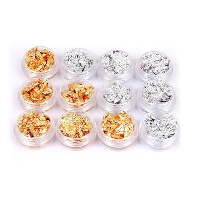 3D Gold Foil Nail Art with Silver Foil and Drill Nails Vacuum Craft Supplies