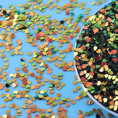 Thousand Choices Offered Sequins 3mm Peach Heart Shape Mixed Glitter PVC Material for Artware