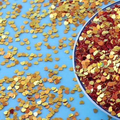 Thousand Choices Offered Sequins 3mm Peach Heart Shape Mixed Glitter PVC Material for Artware
