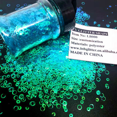 Beautify Glitter Sparkling Glitter Sky Blue Glittering Bling Open Circle Shaped in Customized Colors Avaliable