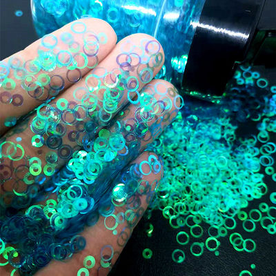 Beautify Glitter Sparkling Glitter Sky Blue Glittering Bling Open Circle Shaped in Customized Colors Avaliable