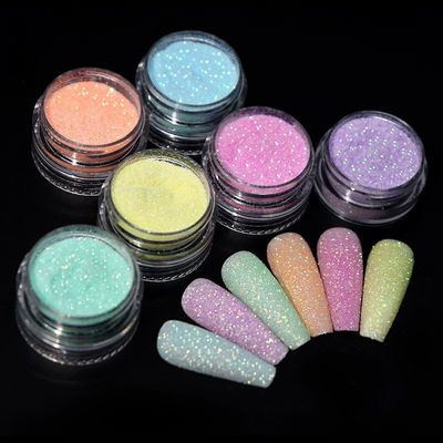 Polyester Glitter Heart Neon Phosphor Powder Nail Glitter Powder Manufactures Nails Chrome with PET and PET