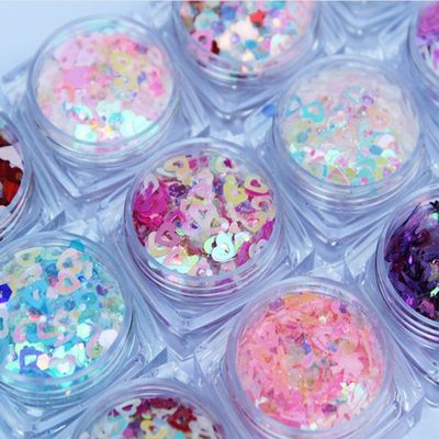 Wedding Valentines Party Home Decoration UV Nail Gel Glitter 50G Valentine's Day Shape Mixes for Nail Art Durable Paper Material