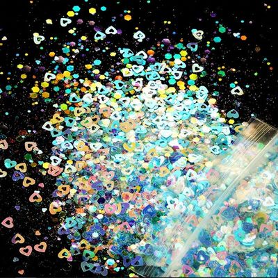 Wedding Valentines Party Home Decoration UV Nail Gel Glitter 50G Valentine's Day Shape Mixes for Nail Art Durable Paper Material