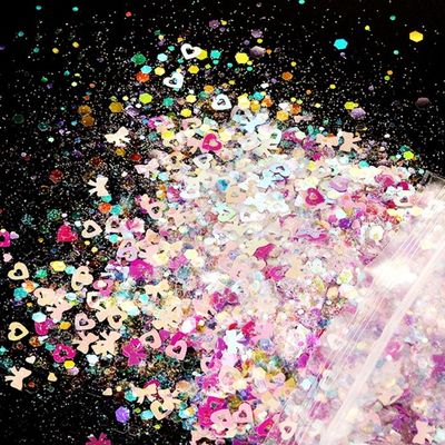 Wedding Valentines Party Home Decoration UV Nail Gel Glitter 50G Valentine's Day Shape Mixes for Nail Art Durable Paper Material