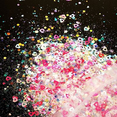 Wedding Valentines Party Home Decoration UV Nail Gel Glitter 50G Valentine's Day Shape Mixes for Nail Art Durable Paper Material
