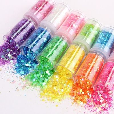 Ecofriendly Candle Making Bath Bomb Lips Soaps Resin Tumblers Art Nail Art Glitter Sticker Nails 10ml Jar Nail Powder Glitter