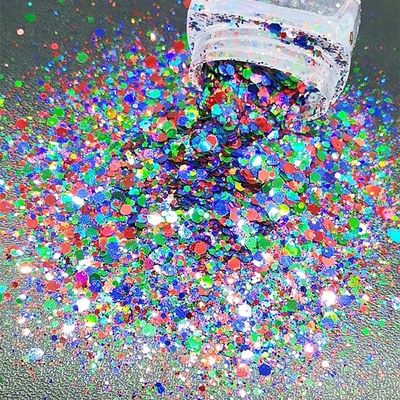 Polyester Bright Rainbow Candy Sparkle Mixes Shapes Chunky Glitter Confetti Customized for Your Requirements