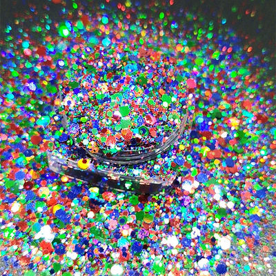 Polyester Bright Rainbow Candy Sparkle Mixes Shapes Chunky Glitter Confetti Customized for Your Requirements