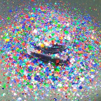 Polyester Bright Rainbow Candy Sparkle Mixes Shapes Chunky Glitter Confetti Customized for Your Requirements