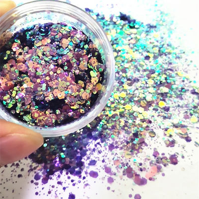 OEM/ODM Yes.We Provide OEM Chameleon Chunky Polyester Nail Body Chunky Mix Chameleon Sequins Glitter