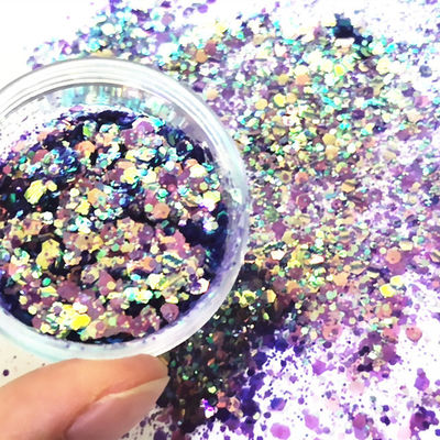OEM/ODM Yes.We Provide OEM Chameleon Chunky Polyester Nail Body Chunky Mix Chameleon Sequins Glitter
