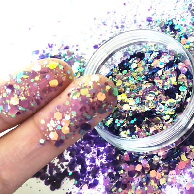 OEM/ODM Yes.We Provide OEM Chameleon Chunky Polyester Nail Body Chunky Mix Chameleon Sequins Glitter