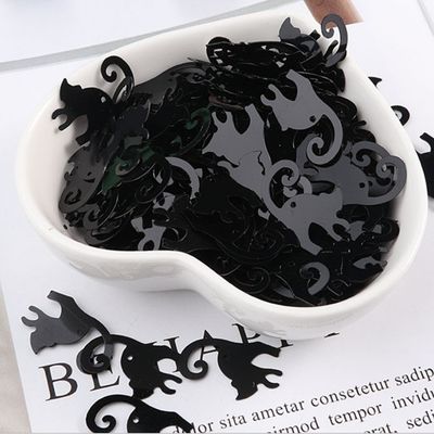 PVC Jack Skellington Head Ghost Glitter Shape Spider Necromancer Bat Skulls Cat Human Skeleton Halloween Sequins Perfect