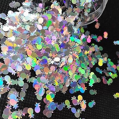 Ready for Shipping Colorful Holographic Silver Pineapple Glitter Shape and Eco-friendly Material