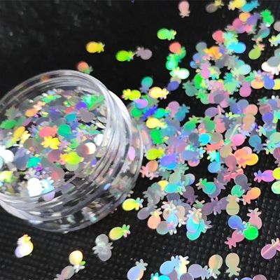 Ready for Shipping Colorful Holographic Silver Pineapple Glitter Shape and Eco-friendly Material