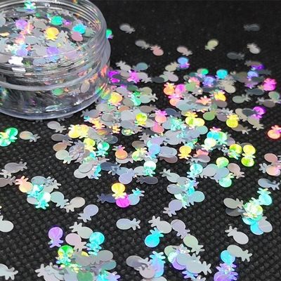 Ready for Shipping Colorful Holographic Silver Pineapple Glitter Shape and Eco-friendly Material