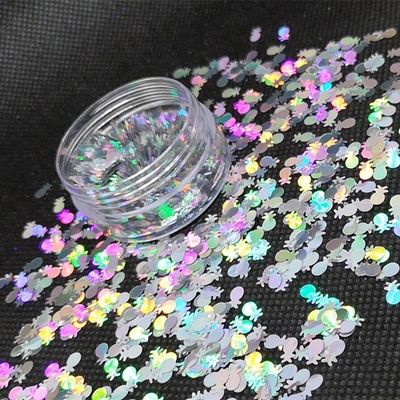 Ready for Shipping Colorful Holographic Silver Pineapple Glitter Shape and Eco-friendly Material